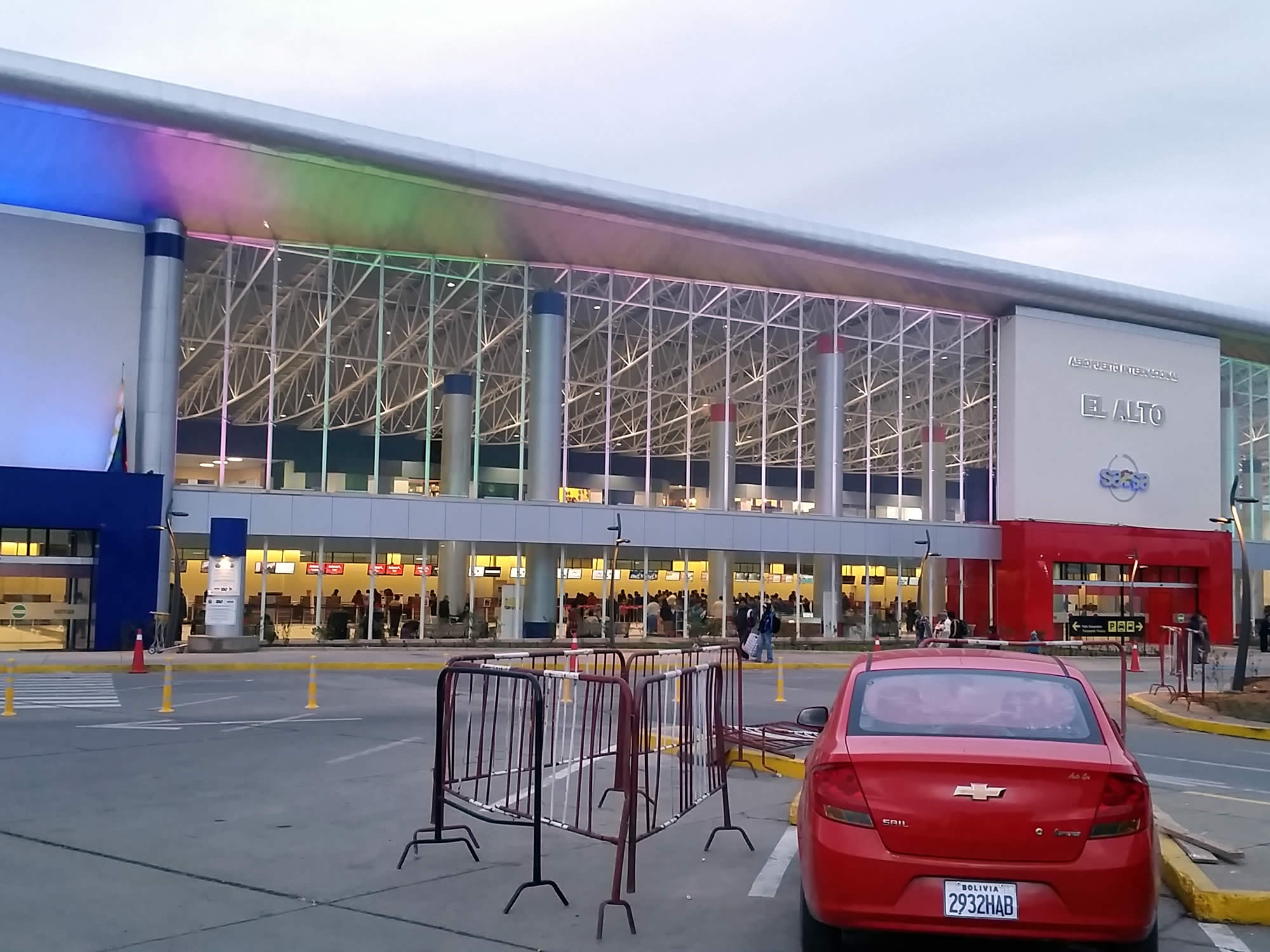 El Alto International Airport waiting area in La Paz, Bolivia