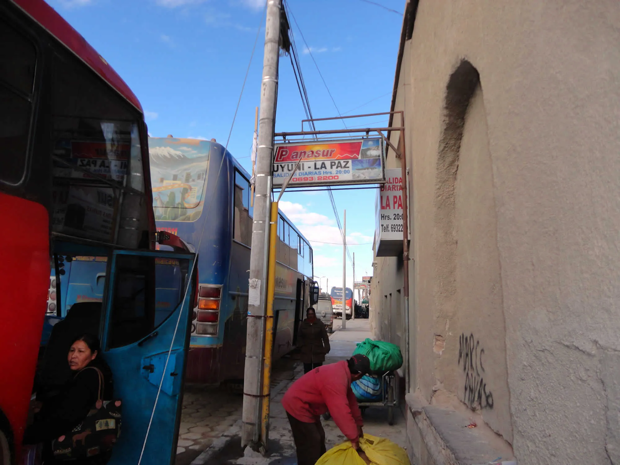 Uyuni bus terminal corner