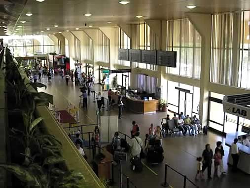 Viru Viru International Airport main hall in Santa Cruz, Bolivia
