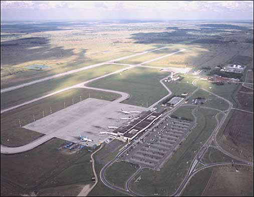 Viru Viru International Airport aerial view in Santa Cruz, Bolivia